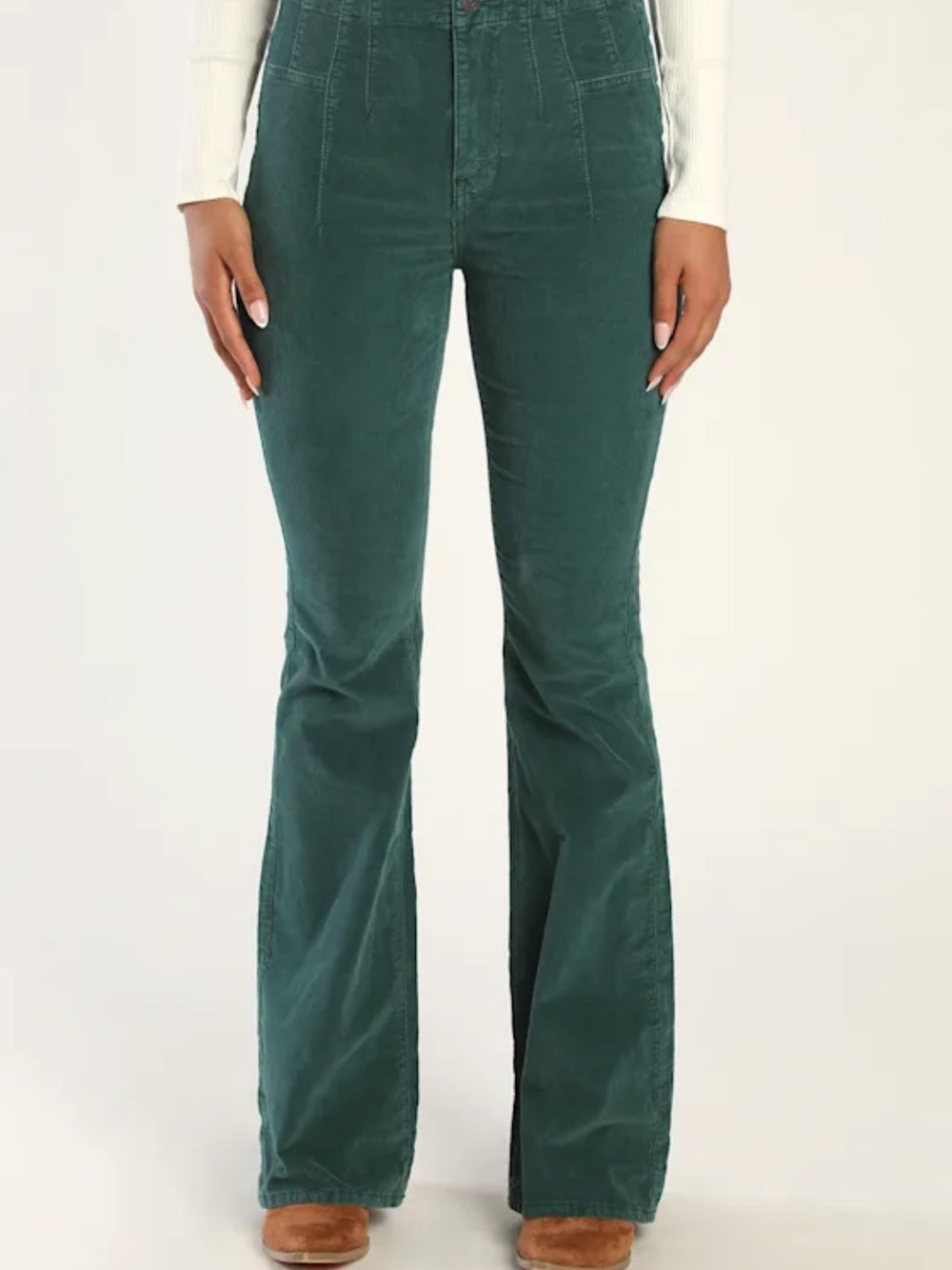 We The Free Forest Green Corduroy Waistband Pants